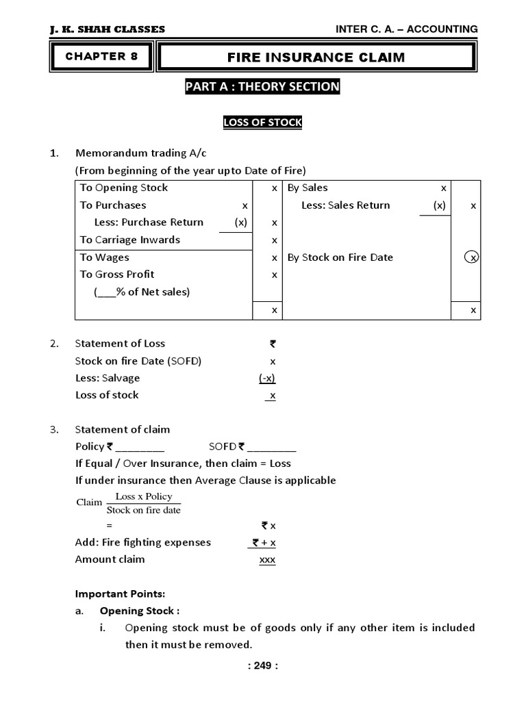 Fire Insurance Claim Accounting Guide | PDF | Insurance | Revenue