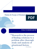Nature & Scope of Business Research