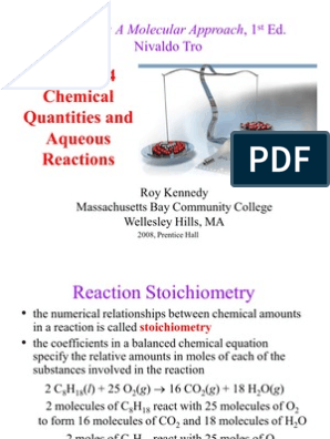 Chapter04 Chemical Quantities And Acqueuos Reactions Molar Concentration Solubility