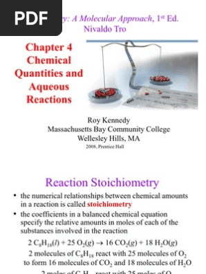 Chapter04 Chemical Quantities And Acqueuos Reactions Molar Concentration Solubility