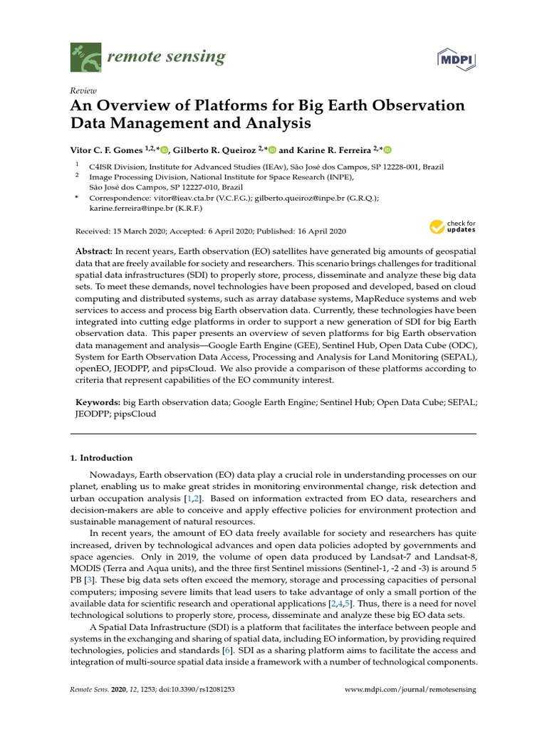 Big Earth Observation Data Platforms | PDF | Apache Hadoop | Cloud ...