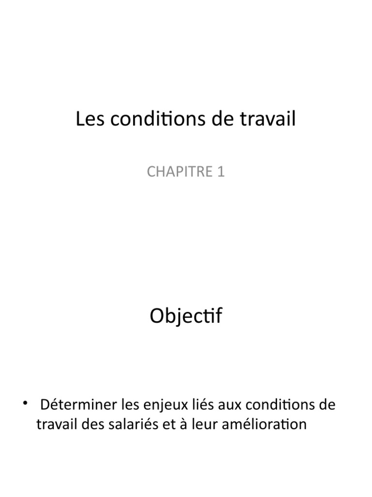 Amélioration des conditions de travail | PDF | Travail | Business