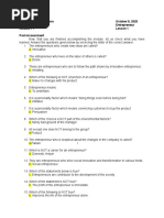 Chelsea Ann V. Albarece October 8, 2020 Grade 12-Simplicity Entrepreneur Module # 1 Lesson 1 Post-Assessment