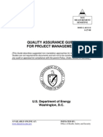 Quality Assurance Guide For Project Management: U.S. Department of Energy Washington, D.C