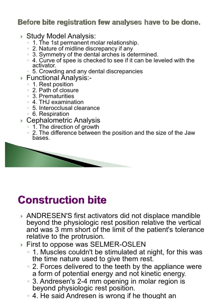 Bite Registration For Activator PDF Mouth Dentistry Branches