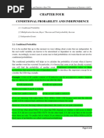 Chapter Four: Conditional Probability and Independence