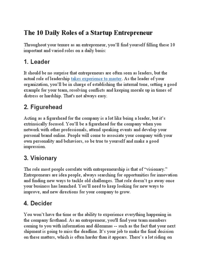 Tips To Start Up A Business Pdf Entrepreneurship Human Nature