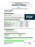 Learner'S Module: Financial Statement Analysis