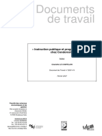 Documents de Travail: Instruction Publique Et Progrès Économique Chez Condorcet