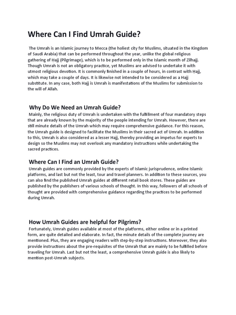 Finding Your Umrah Guide Essentials | PDF | Hajj | Semitic Words And ...