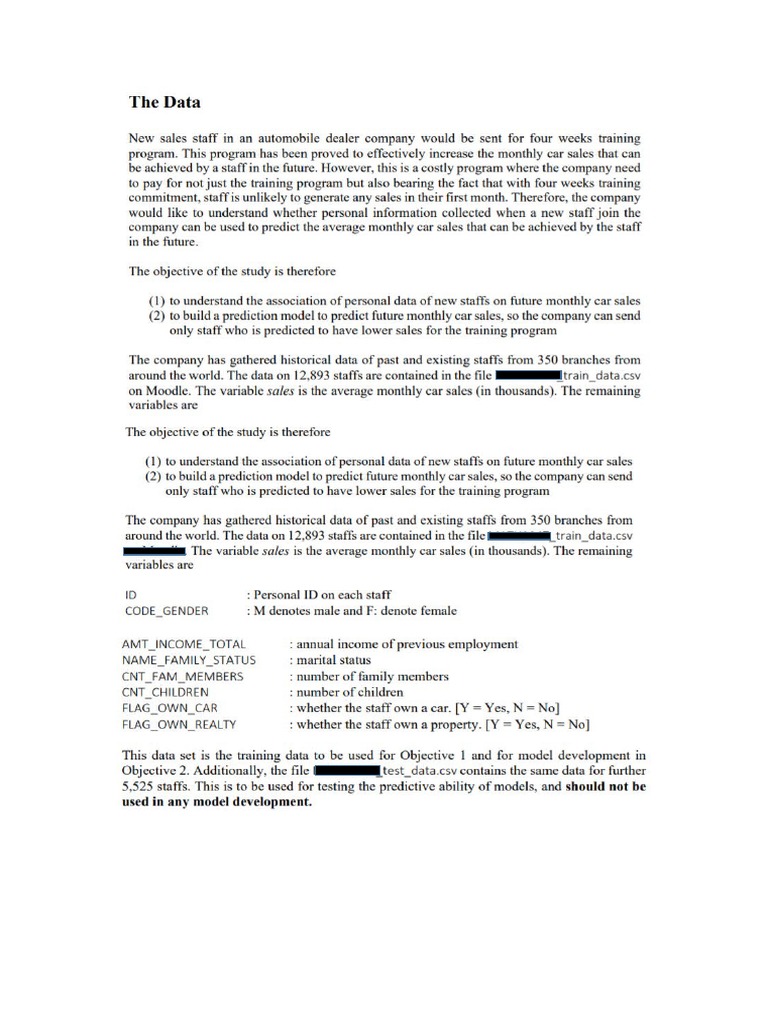 The Task Describtion | PDF
