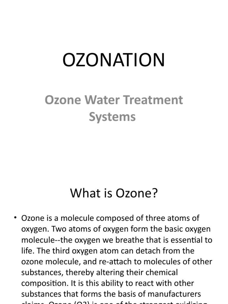 Ozonation Ozone Water Treatment Systems PDF Ozone Radical