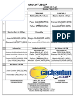 Cachantun Cup: Order of Play