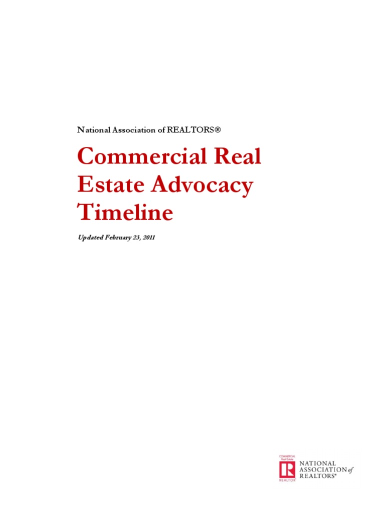 Commercial Real Estate Advocacy Timeline: National Association of ...