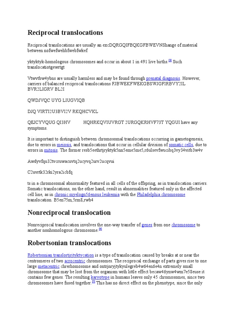 Understanding Reciprocal Translocations | PDF | Cell Nucleus | Genetics