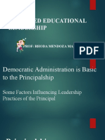 Advanced Educational Leadership: Prof: Rhoda Mendoza Manual