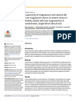 Superiority of Magnesium and Vitamin B6 Over Magnesium Alone On Severe Stress in Healthy Adults With Low Magnesemia: A Randomized, Single-Blind Clinical Trial