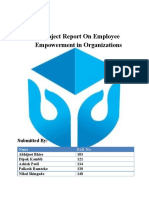 A Project Report On Employee Empowerment in Organizations