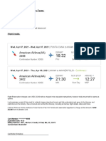 American Airlines (AA) 2468: Credit Card Authorization Form