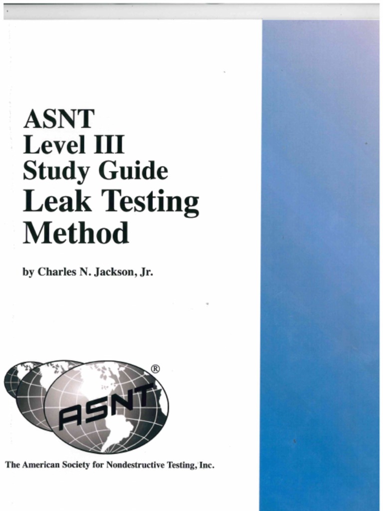 ASNT L-3 Study Guide - Leak Test | PDF