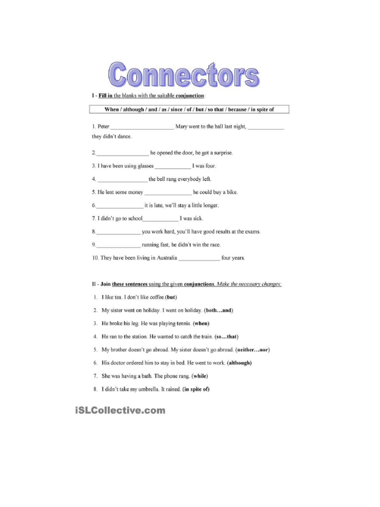 English Connectors and Conjunctions PDF
