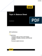 Topic 4: Balance Sheet: B/S Usefulness