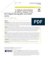 Intimate Partner Violence and Exclusive Breastfeeding of Infants: Analysis of The 2013 Nigeria Demographic and Health Survey