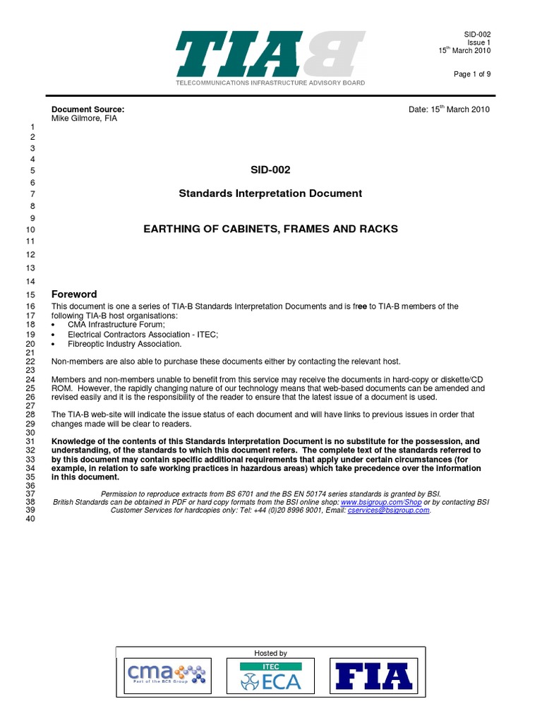 Earthing Standards for Telecom Equipment | PDF | Electrical Wiring ...