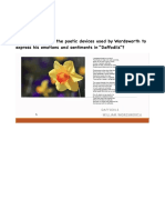 Daffodils: Question: Examine The Poetic Devices Used by Wordsworth To Express His Emotions and Sentiments in "Daffodils"?