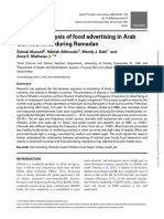 A Content Analysis of Food Advertising in Arab Gulf Countries During Ramadan