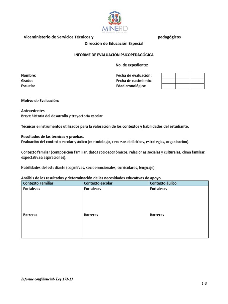 A. Plantilla Informe | PDF | Inclusión (Educación) | Salón de clases, image size:768x1024