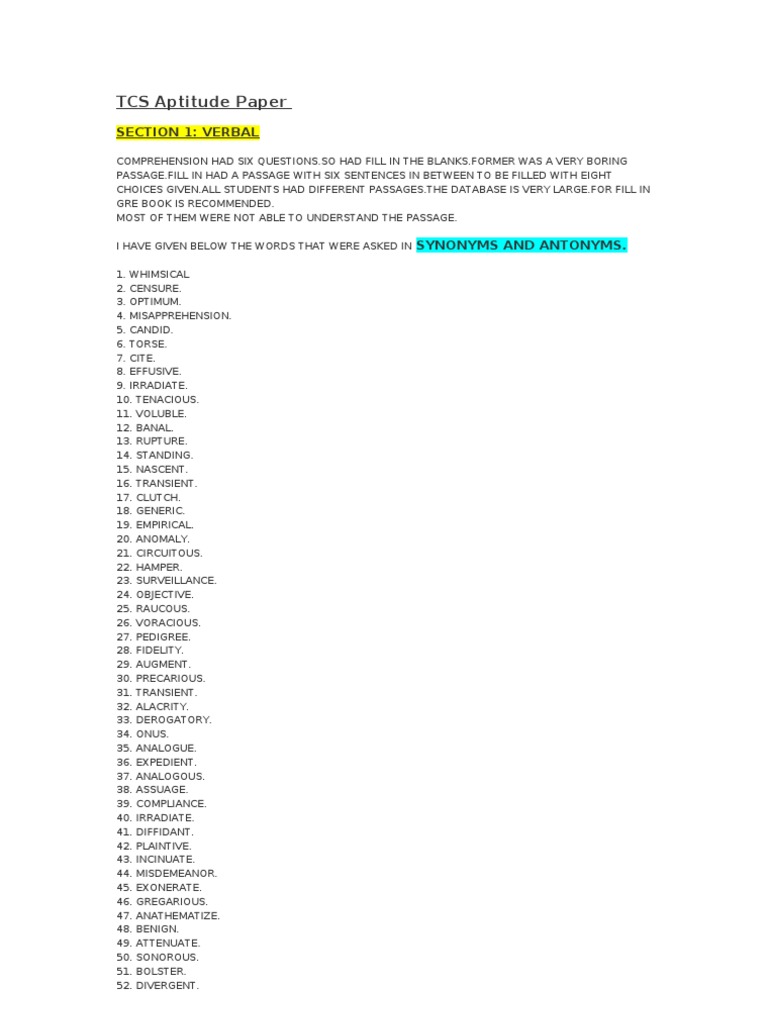 Apti Antonym Synonym Verbal Etc PDF Matrix (Mathematics) Teaching