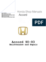 Wiring Honda Accord 1990 - 1993 Maint & Repair Manual