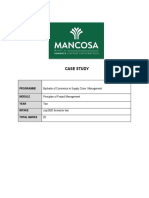 JULY 2020 SEM 2 DEGREE - SHORT QUESTION - BCOM SCM PRINCIPLES OF PROJECT MANAGEMENT CASE STUDY July 2020 Moderated