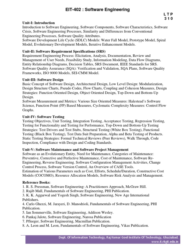 Components Of Srs In Software Engineering
