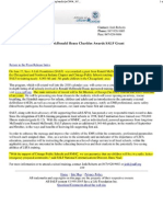 "Ronald McDonald House Charities Awards SALF ($75K) Grant," 10/14/04 press release