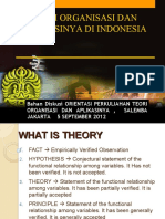 Teori Organisasi Dan Aplikasinya Di Indonesia