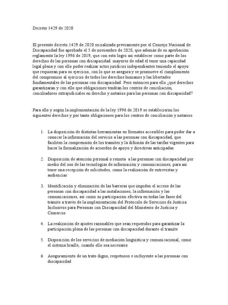 Derechos y Obligaciones del Decreto 1429 | PDF | Invalidez | Arbitraje