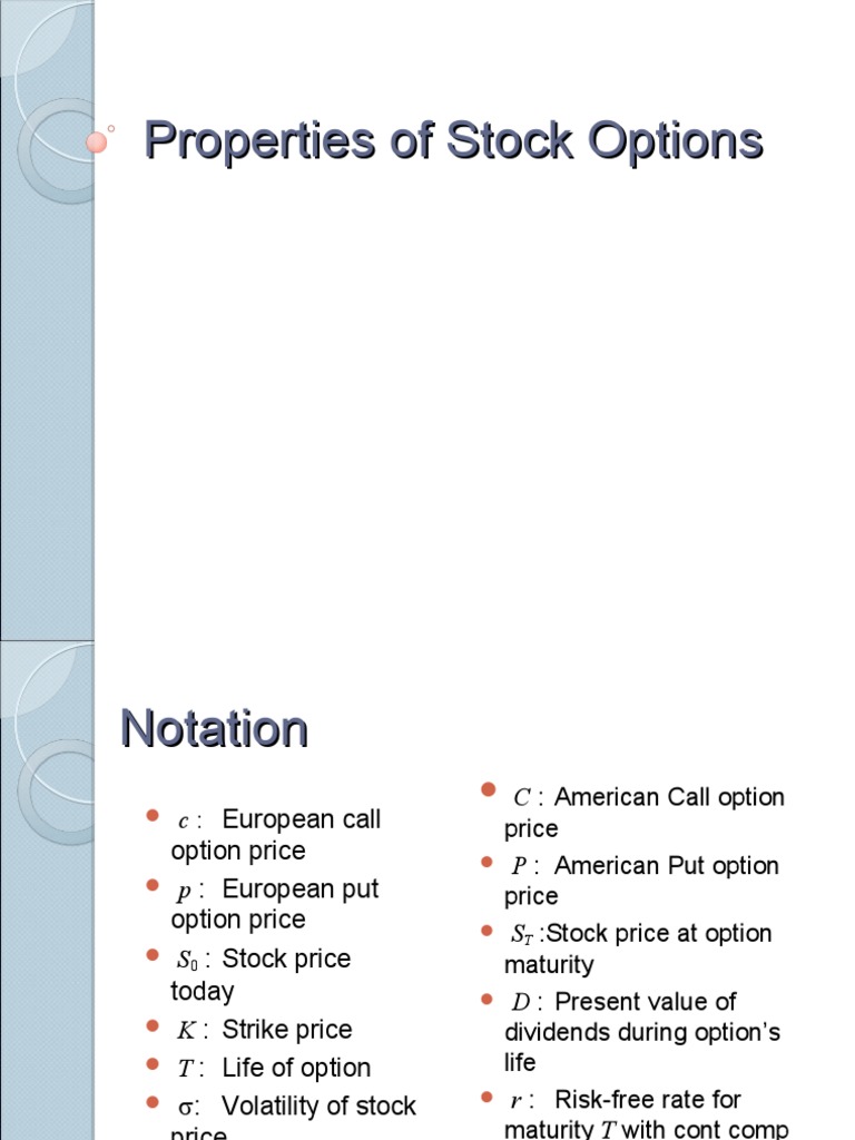 2properties of Stock Options | PDF | Option (Finance) | Financial Markets