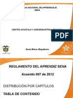 Reglamento aprendiz SENA centro acuícola Santa Marta