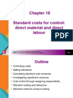 Standard Costs For Control: Direct Material and Direct Labour