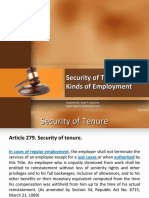 Security of Tenure and Kinds of Employment