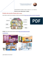 WORKSHEET PARTS OF THE HOUSE, ROOMS AND FURNITURE - En.es