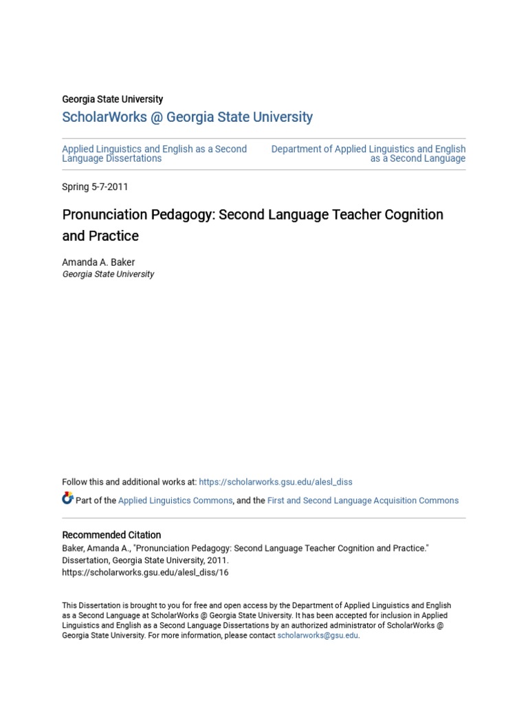 Pronunciation Pedagogy - Second Language Teacher Cognition and Pra ...