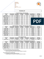 Lista de Embalagem