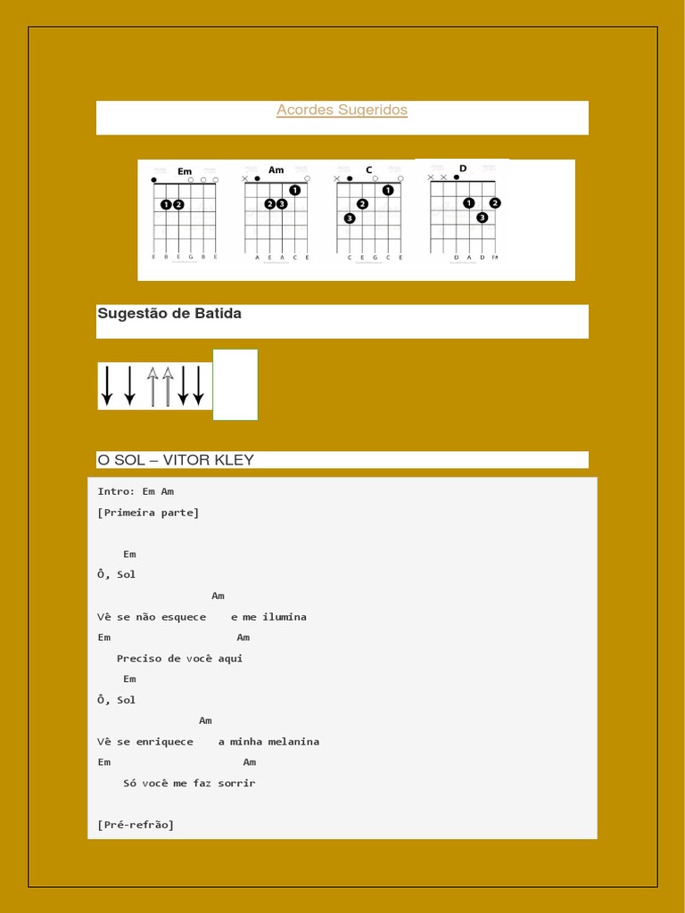 O Sol - Vitor Kley | PDF
