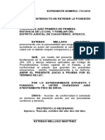 Interdicto de retener la posesión abierto a prueba