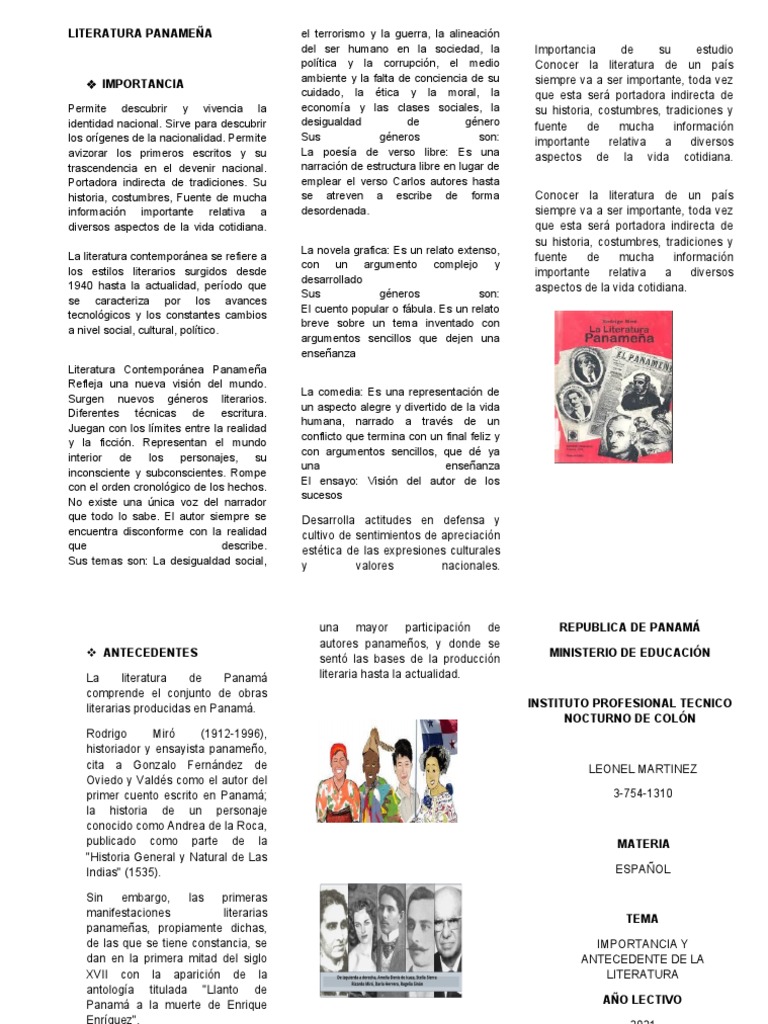 Literatura Panameña PDF Autor Cuentos