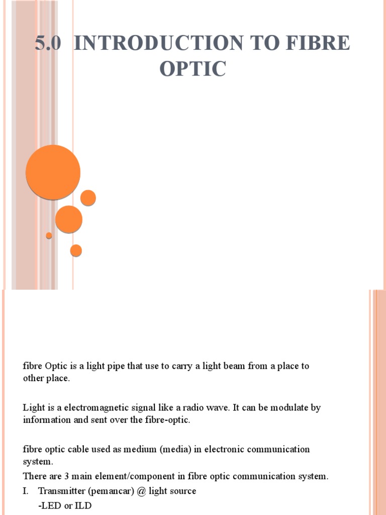 5.0 Introduction To Fibre Optic | PDF | Nature | Optical Fiber
