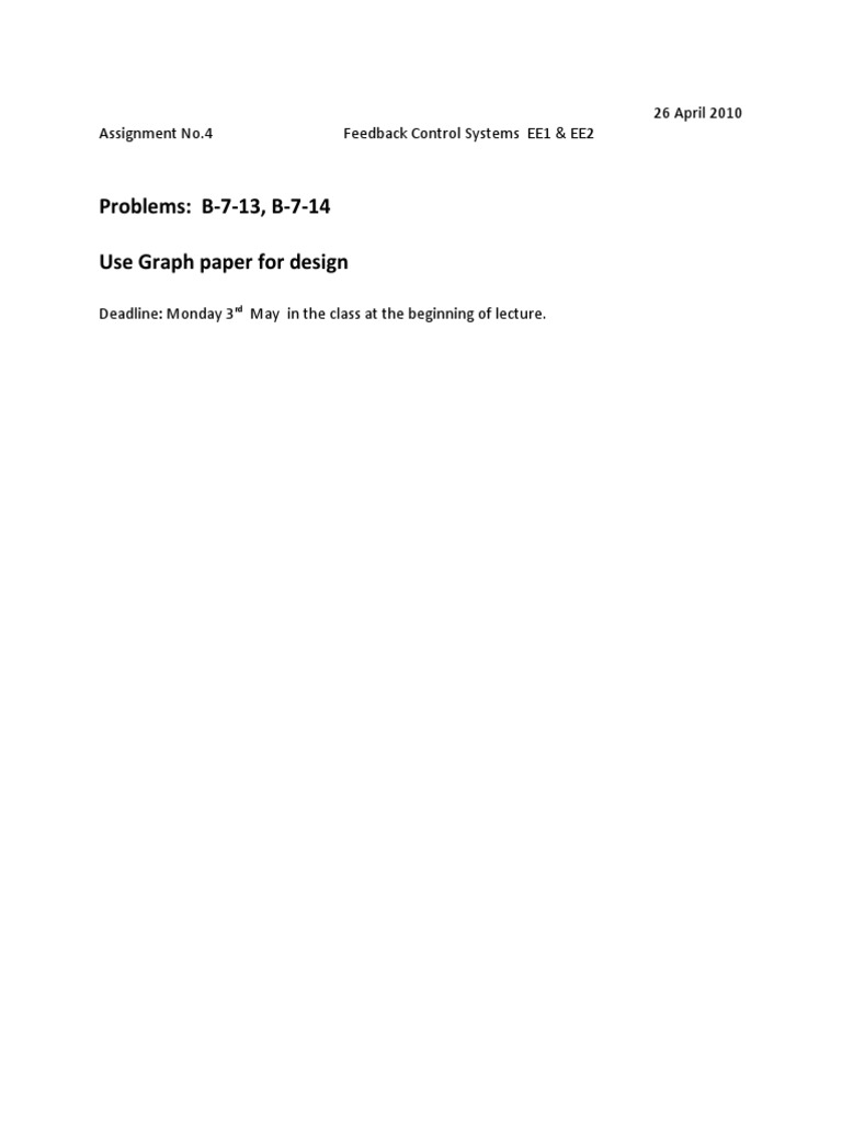 Assignment 4 Feedback Control | PDF | Teaching Methods & Materials